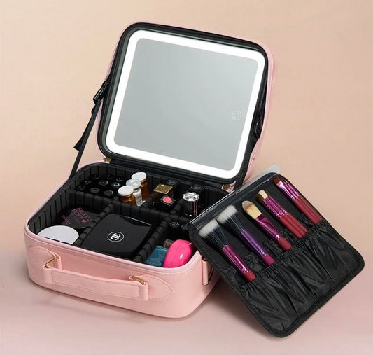 ElleVyb™ Smart LED Cosmetic Case with Mirror